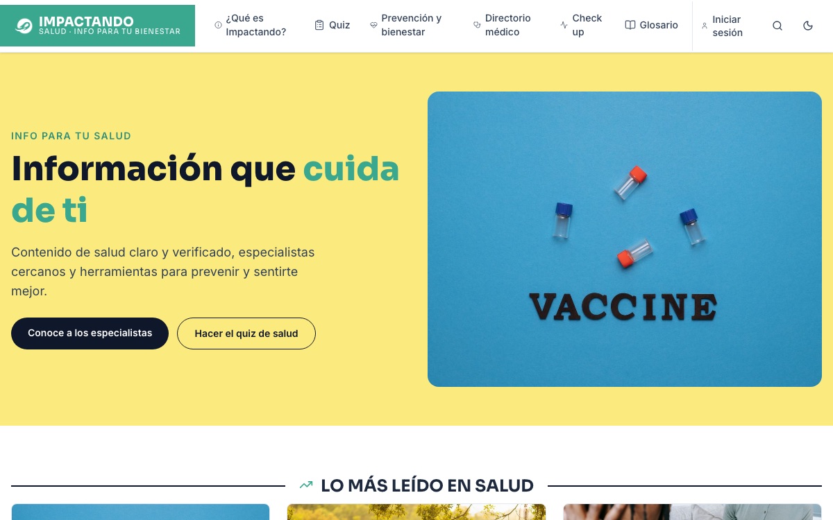 Captura de Impactando Salud